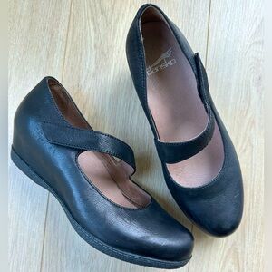 Dansko Mary Jane Wedges Black Lane Style Size 38